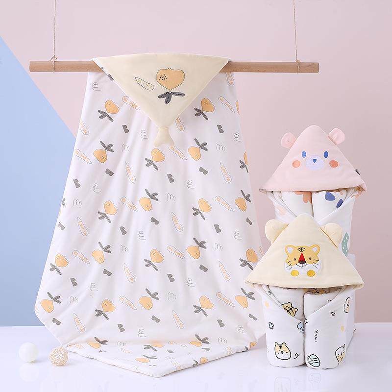 新生婴儿抱被初生包被纯棉A类秋冬新款加厚宝宝防踢用品外出抱毯