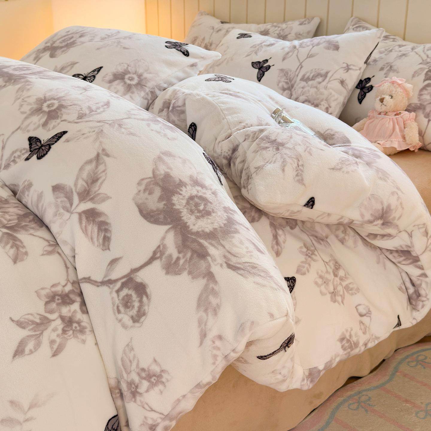 卡通牛奶绒被套单件冬季保暖珊瑚绒被罩三件套宿舍单人加绒被套3,床上用品,学生床品套件,淘宝优惠券,粉丝福利购,淘宝优惠卷