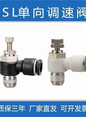 单向节流阀调速接头气动SL4-M5可调SL6-01液体气管气嘴802/03排气