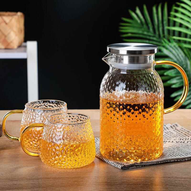 冷水壶玻璃耐高温家用大容量水壶白开水壶冰箱装水扎壶茶壶套装