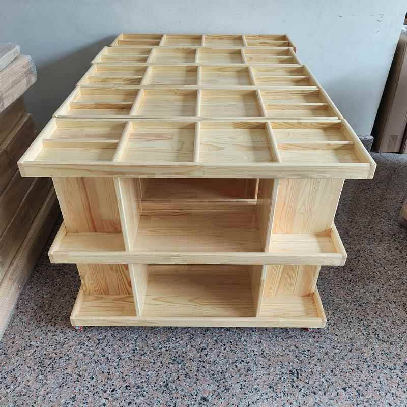 幼儿园移77动美工美术实质木室画收纳柜原木儿童画室整理架美工台