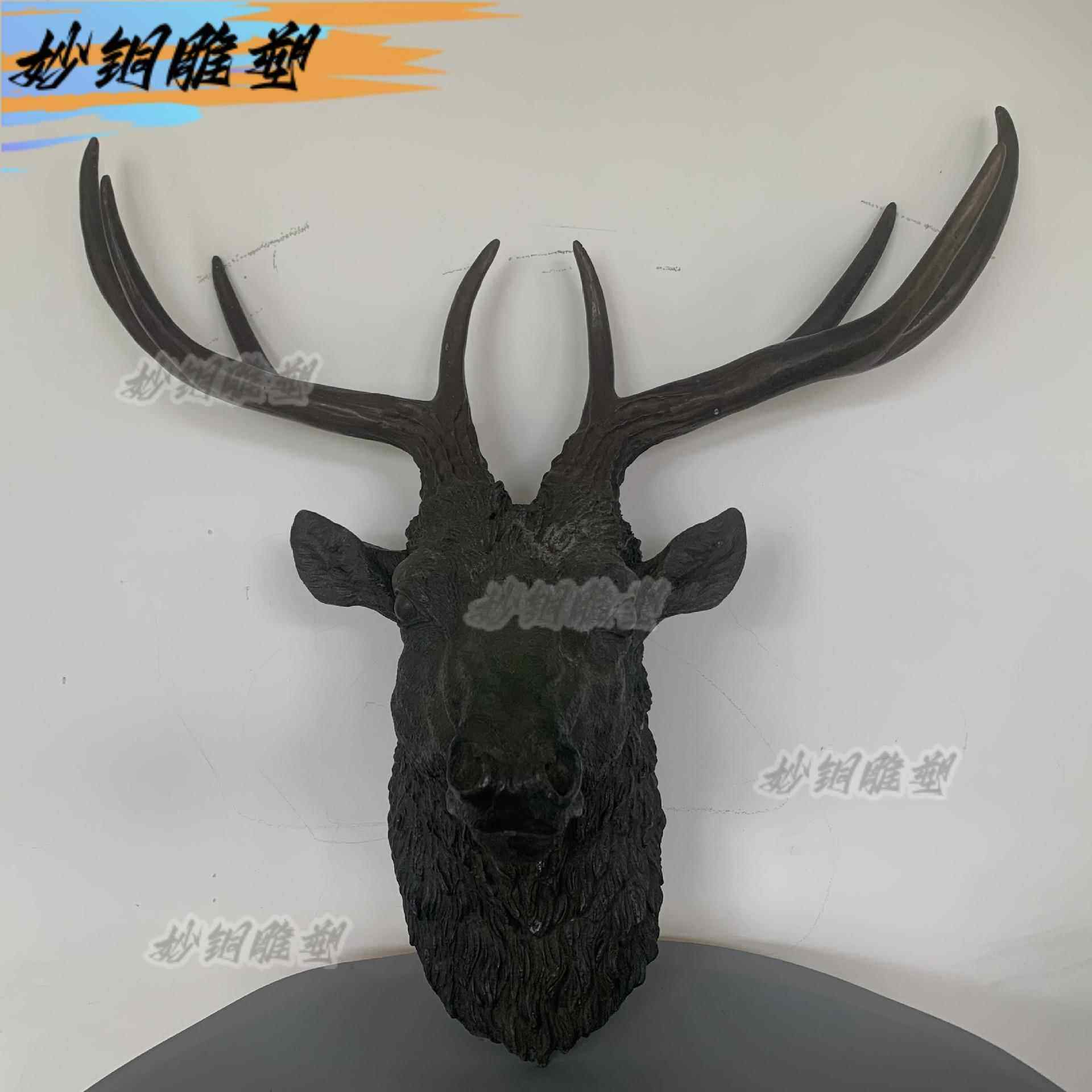 鹿头铜装饰鹿头墙装饰壁挂公园梅花母子鹿群雕金属工艺品铸造创意
