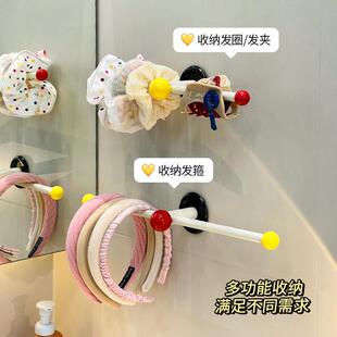 浴室置物架免打孔卫生间洗漱台镜柜下发圈发箍毛巾架拖鞋架收纳架