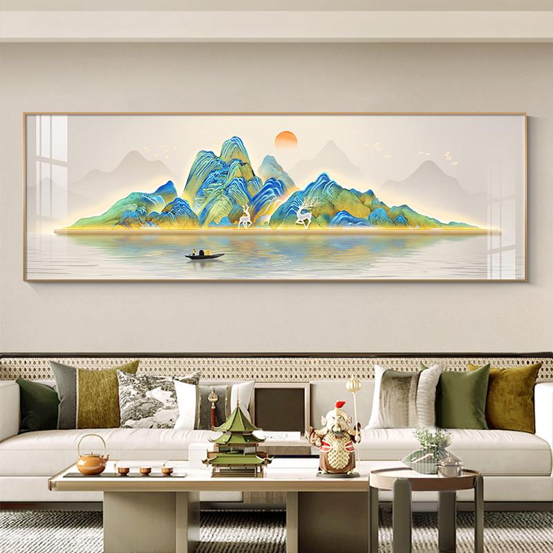 千里江山图十字绣2024新款绣客厅发财麋鹿靠山图大幅气风景山水画