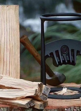 独立站新品柴火分火器劈柴摆件65号锰钢刀头劈柴摆件装饰