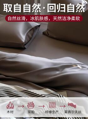 轻奢LF级1支00奥地利兰精天丝四套色夏季裸睡冰丝天丝四件件被套