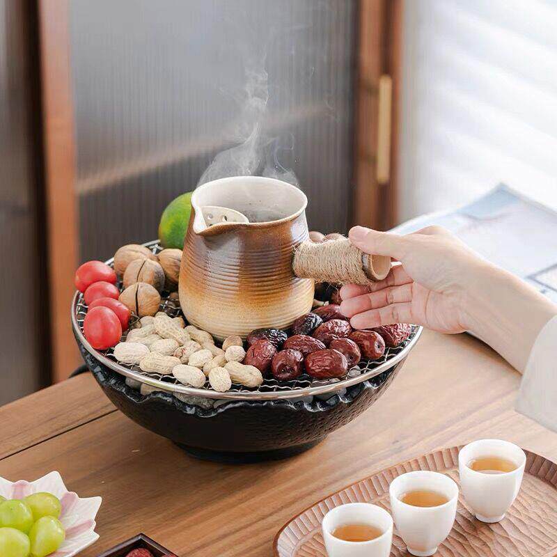 围炉煮茶家用室内全套罐罐茶煮茶器具烤奶果盘网红电陶炉陶壶茶壶