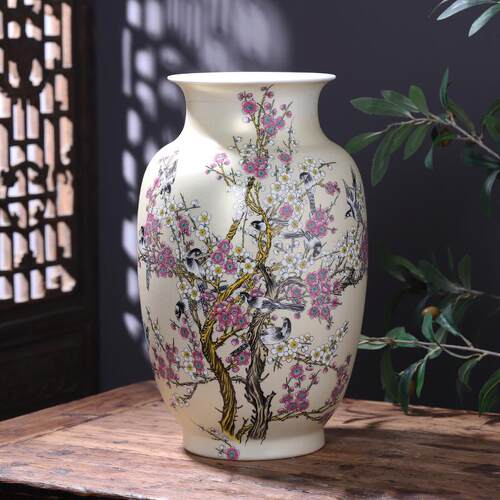 景德镇陶瓷器落地花瓶大号中式客厅插花装饰电视柜饰品摆件工艺品