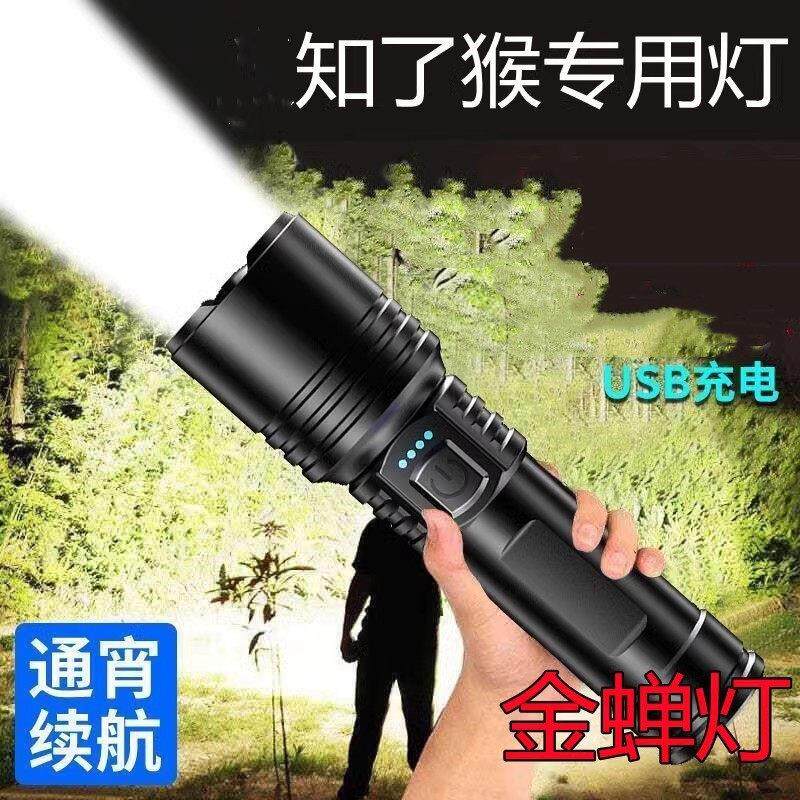 手电筒超长续航led强光便携充电式大容量池地震2024新款老人专用