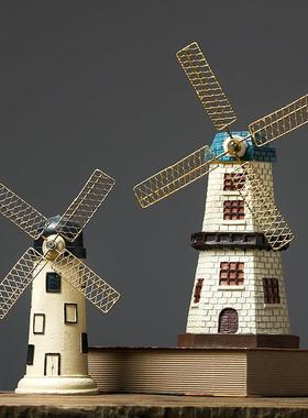 荷兰书柜风车模型覆古书架小摆件客厅装饰品电视柜柜子书柜摆设