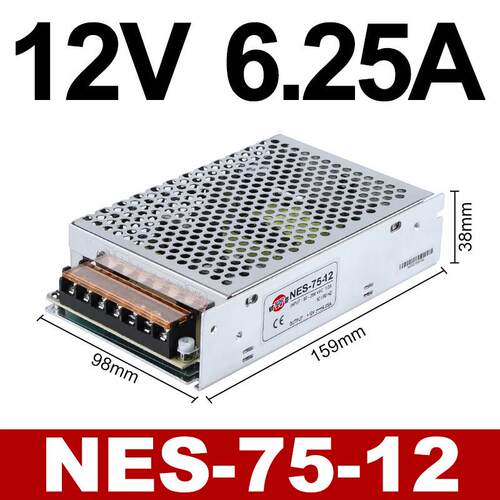 明伟开关电源MS/S-75W-24V3.2A直流DC12V6A小体积模块5v变压器NES