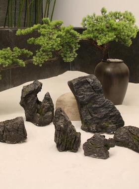 彷真石头英德石办公室枯山水装饰微景观客厅布置商场橱窗假山石