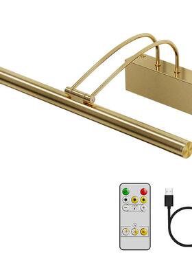 热卖复古铜本色镜画灯遥控款充电壁灯免布线充电款镜前灯具