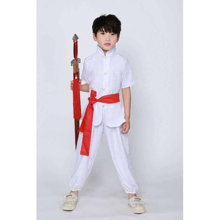 新款儿童武术服练夫功服女童男童表功太极服长袖短袖少儿训练服装