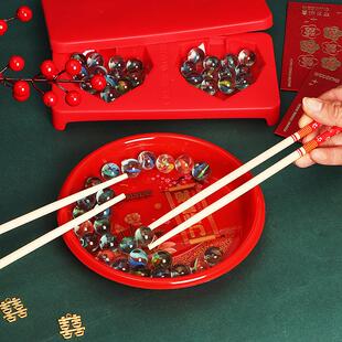 锁美双龙戏珠接亲游戏道具喜筷夹弹珠结婚堵门整蛊伴郎婚礼创意