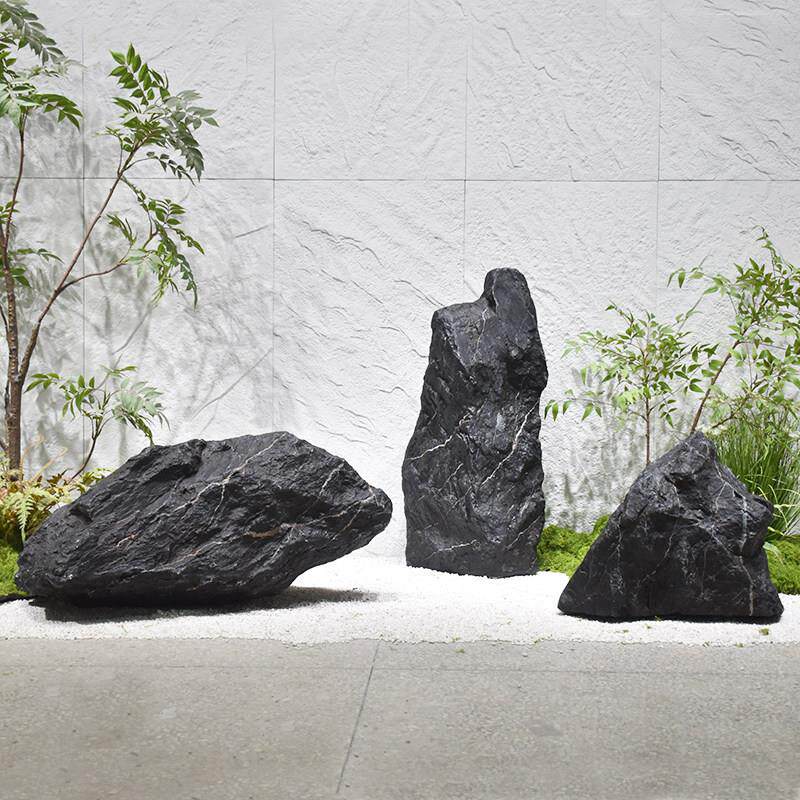 彷真石头造景摆件室外大型空心玻璃纤维防水罩园林井盖装饰假山石