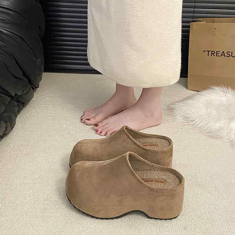 春秋厚底内增高丑萌加绒包头勃肯拖鞋女2026新款小个子毛毛0113z,女鞋,勃肯鞋/软木鞋,淘宝优惠券,粉丝福利购,淘宝优惠卷