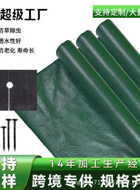 防草布除草布黑绿色pp90g批发遮草透水透气绿化庭院园林市政防草
