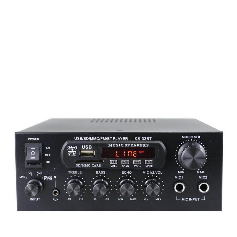 KS-33BT小型功放机USB读卡收音家用车载两用大功率
