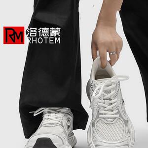 洛德蒙老爹鞋男女款2026年新潮牌增高厚底银白色情侣款跑步运动鞋