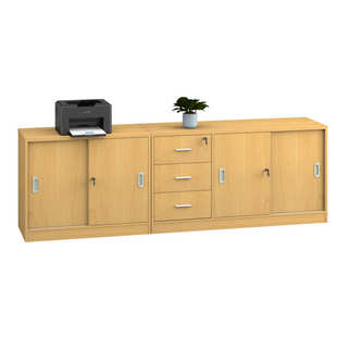 推拉门柜移门柜躺门矮柜办公边柜地柜储物柜小文件柜办公室隔断柜