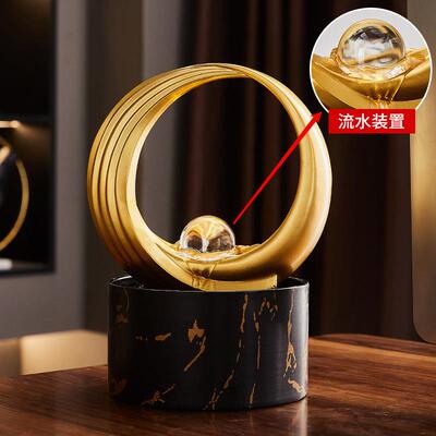 新桌中艺术SHBC4553财源滚滚流水摆件办公室客厅茶几装饰乔迁开式