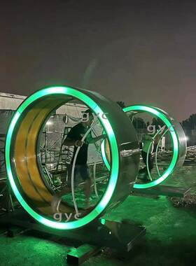 智慧公园引流互动大型娱乐跑步发光设备无动力转轮跑步机生产厂家