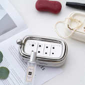 轻奢银陶瓷肥皂盒双层沥水皂盒卫生间香皂盒高级感家用酒店肥皂碟