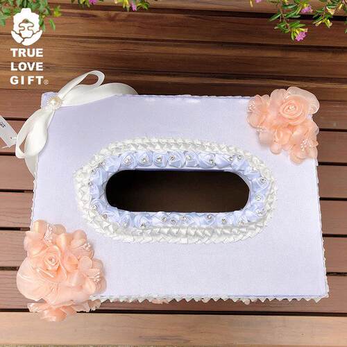 白粉新款婚庆礼金箱道具 婚礼签到台布置摆件 婚礼宴会摆件厂家