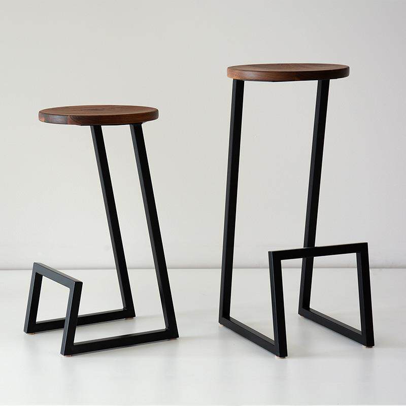 现代简约实木吧台凳凳子创意个性轻奢酒吧高脚椅高脚凳吧椅吧台椅