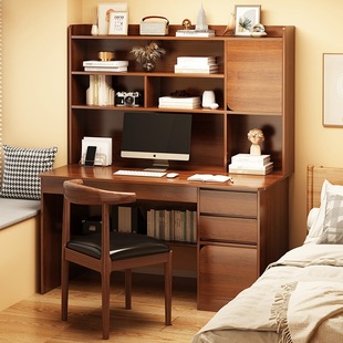 家用卧室电脑桌台式 出租屋书柜一体桌现代简约宿舍学习桌办公书桌