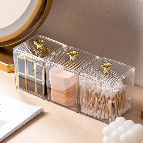 High-end Makeup Cotton Storage Box and Swab Holder, Luxury A