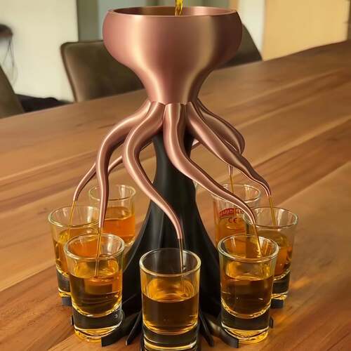 【绝对一样多】章鱼分酒器3D打印啤酒平分器创意朋友聚会神器