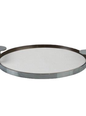 件简约饰现代轻橘色黑色皮FQJ金奢属圆托盘客厅桌面时尚收纳摆装