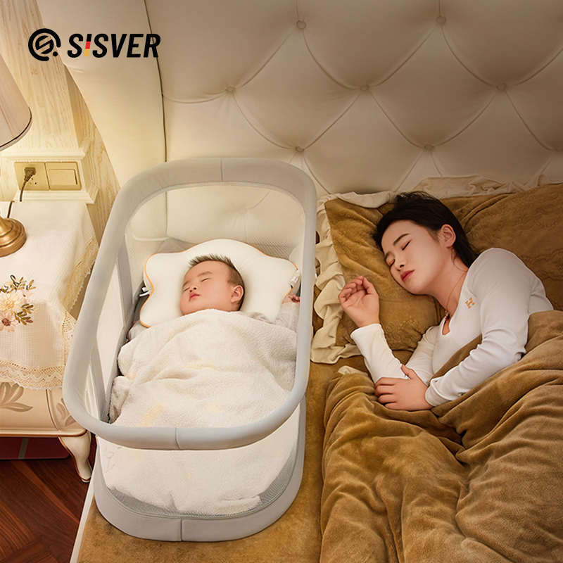 SISVER小户型婴儿床便携式新生婴儿围栏防护栏分区宝宝床中床