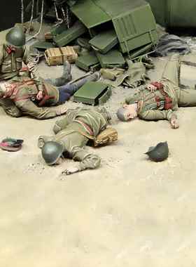 1/35 二战士兵 4人不带场景树脂模型现货兵人 军事题材 白模-392J