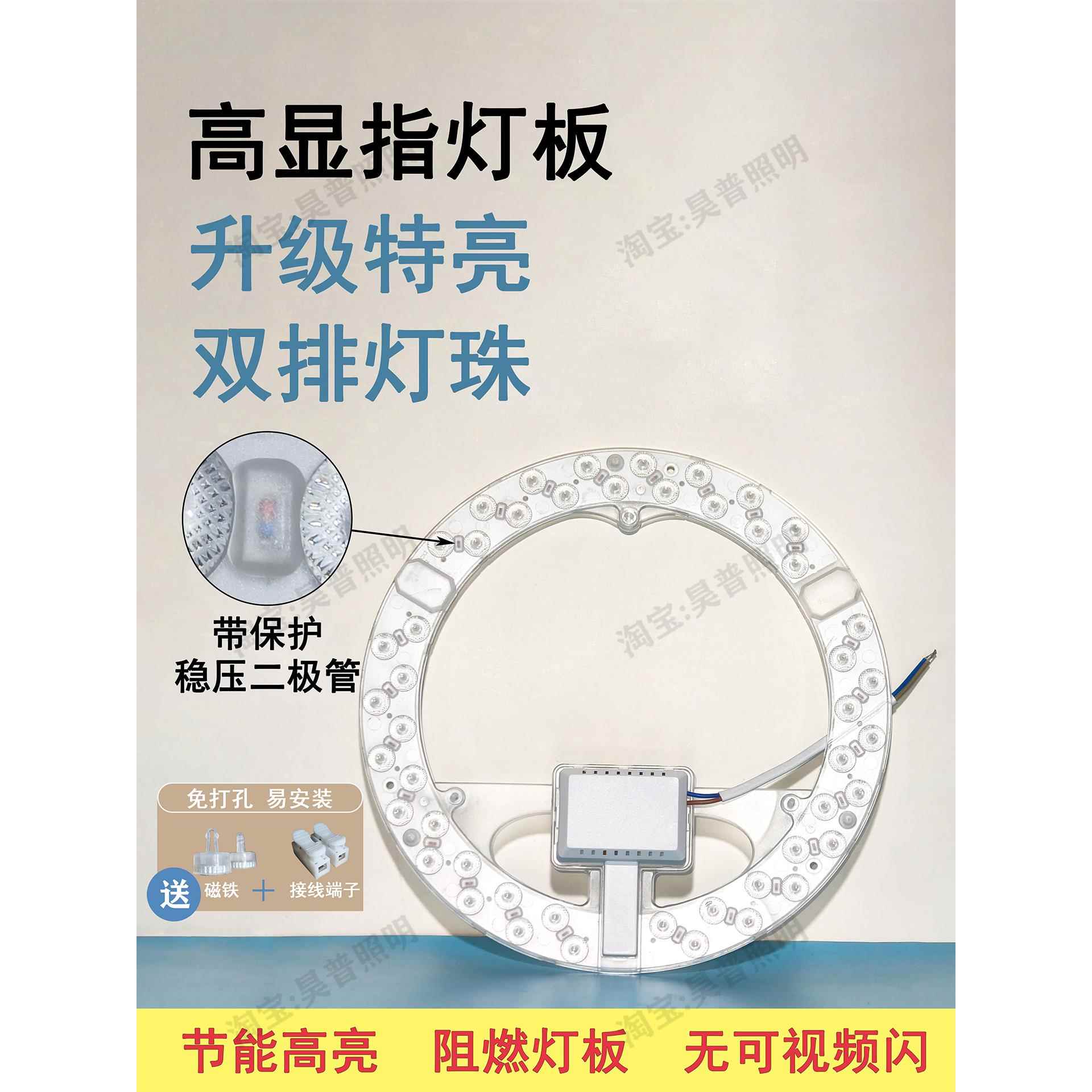 LED吸顶灯灯芯磁吸免打孔替换改造灯板红外遥控护眼光源模组