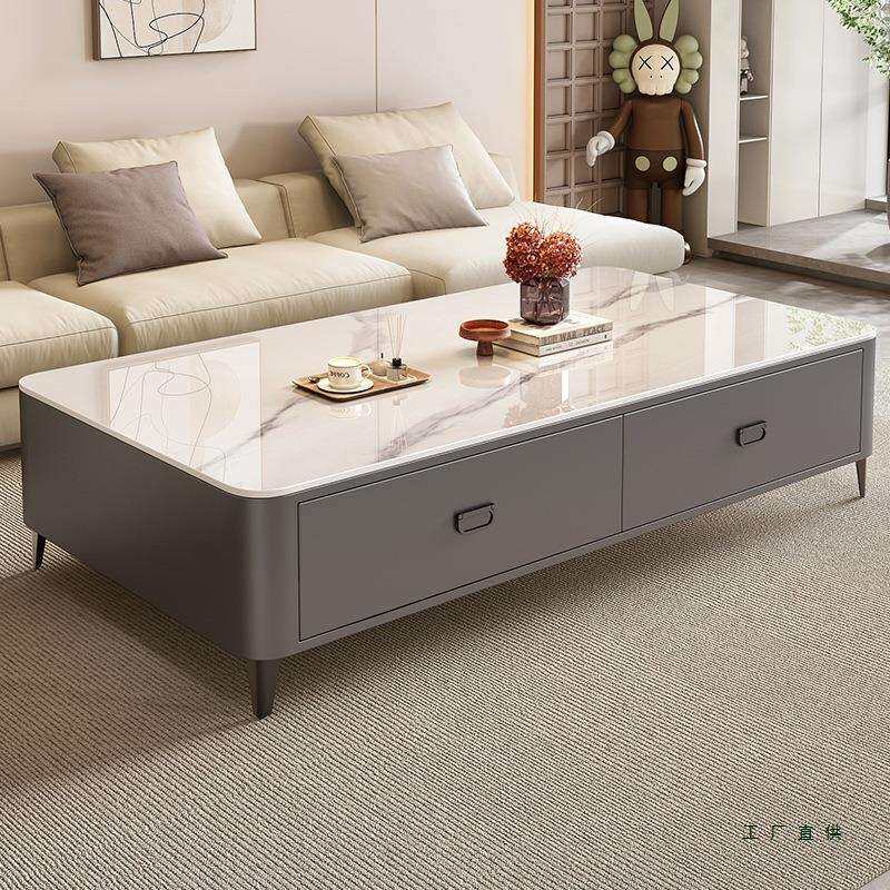 长方形茶几客厅家用2026新款轻奢高级感小户型茶几桌子电视柜组合