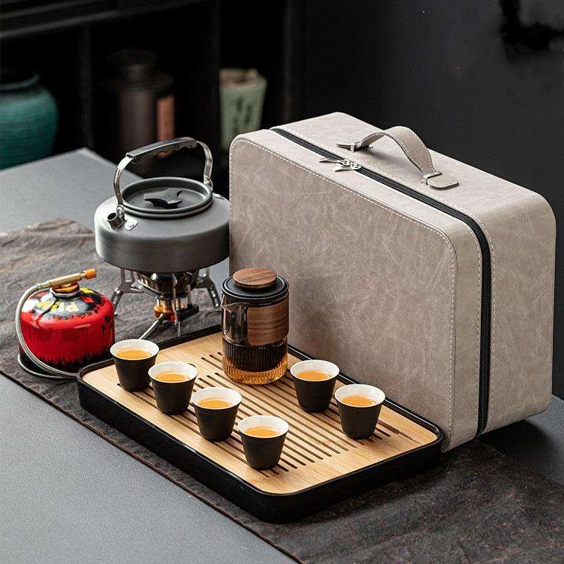 露营茶具套装户外煮茶壶便携式带烧水炉旅行野外泡茶喝茶装备