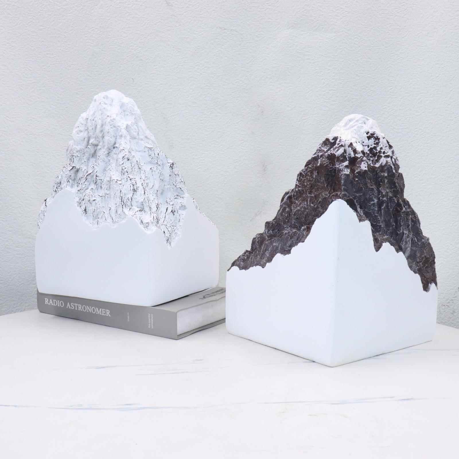 现代新中式抽象假山雕塑艺术品酒店玄关办公室大班台雪山软装摆件