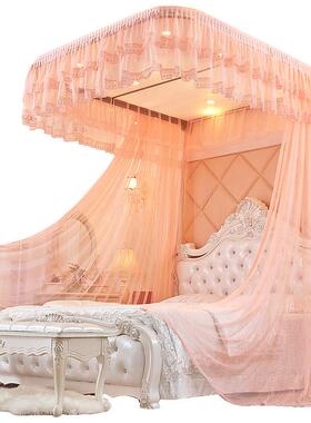 九014洲华美导轨蚊帐挂婚式加厚加密墙U型公主风庆1.8m双床1.5人