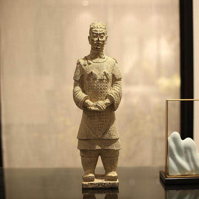新中式秦俑小摆件仿古艺术工艺品博古架客厅书房桌面装饰品兵马俑