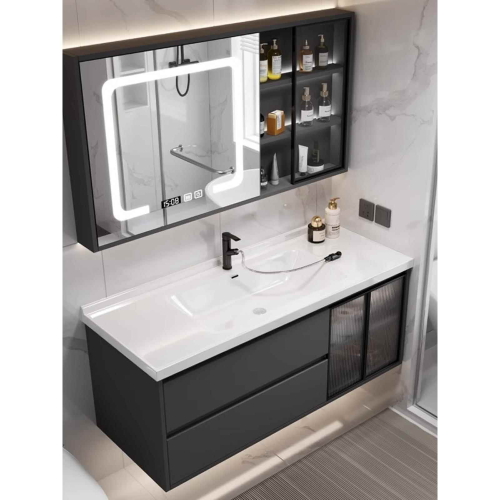 陶瓷集成智能浴室柜组合简单浴室轻豪华洗手盆手洗手盆套装