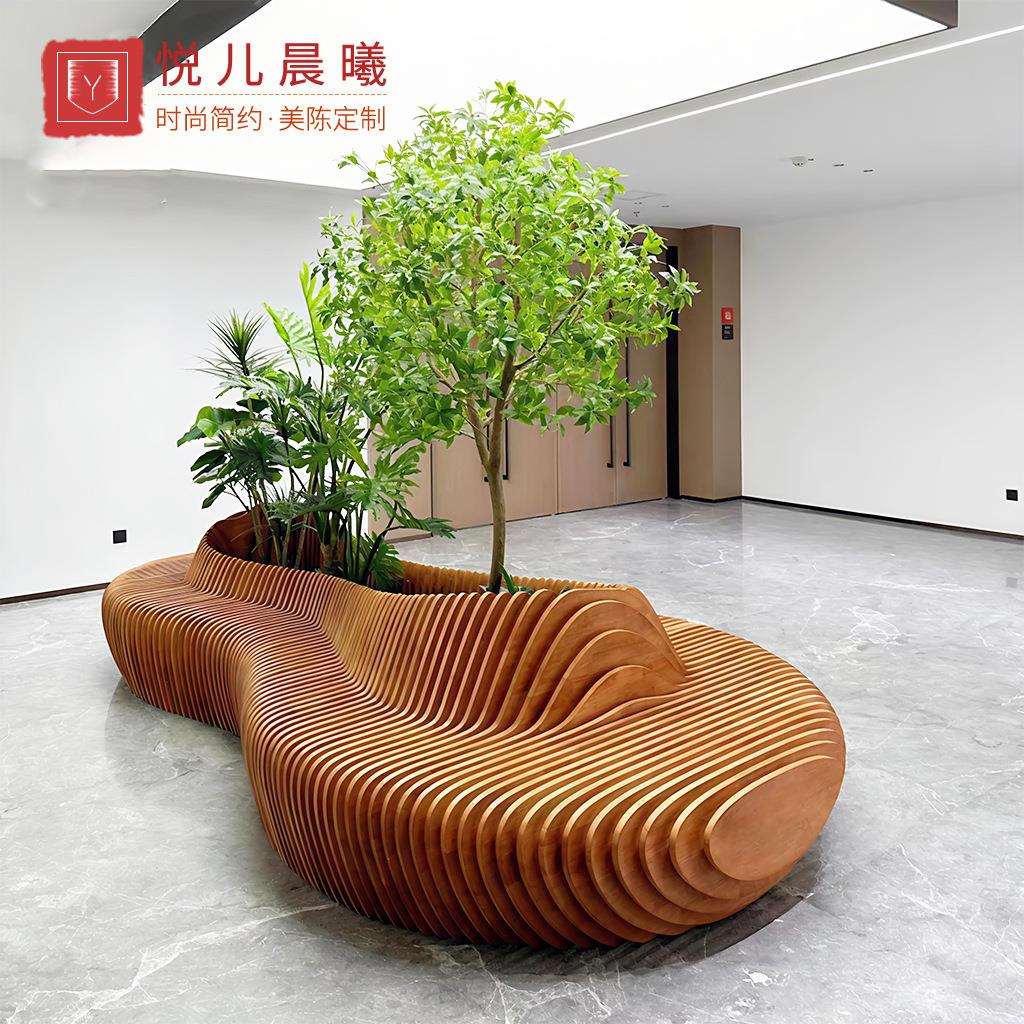 户防腐木956坐凳候木质外酒切片座椅商场店创意等休闲椅实木切片