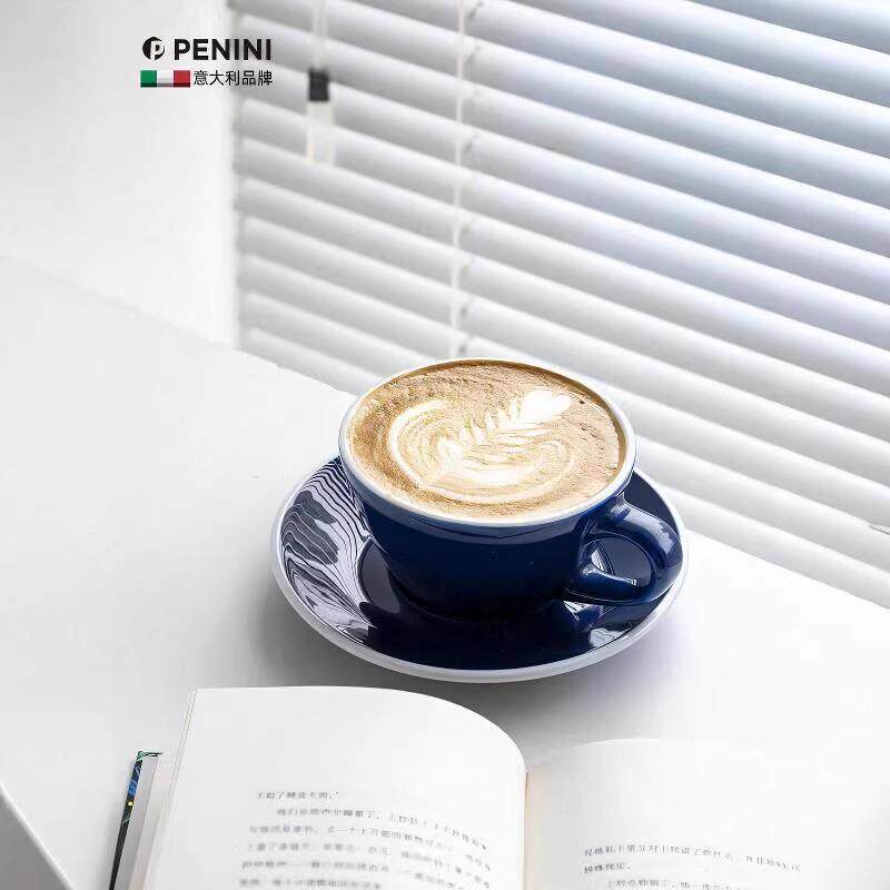 Penini咖啡杯套装带碟卡布杯拿铁杯专业拉花杯家用陶瓷杯280ml