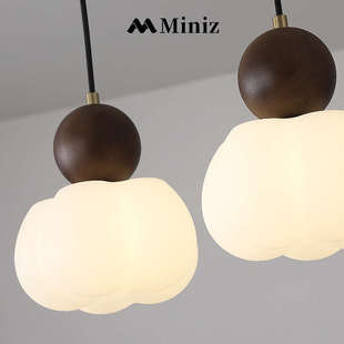 黑胡桃木色中古风卧室床头吊灯日式 复古吧台橱窗灯民宿走廊小吊灯