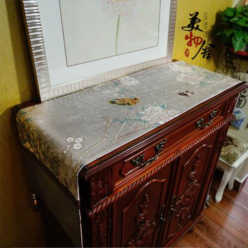 高档桌旗中国禅宗古典钢琴具茶几餐柜样色板房黄新中国风花鸟桌套