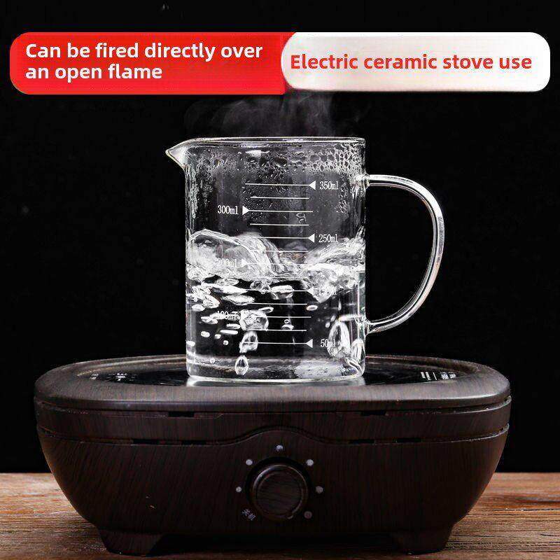 高硼硅玻璃量杯量杯烧杯食品级牛奶杯耐高温电陶瓷炉秤杯