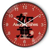 英寸国风 喜庆挂钟客厅挂墙时钟16卧室创意春节中 表 静音40cm款