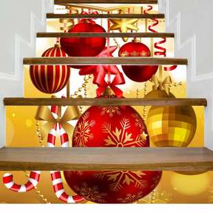 圣诞节新款 饰3D楼梯贴纸自粘高清台阶地贴可移墙贴LT048 居家装